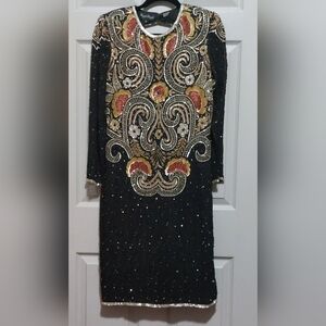 Vintage 80s Razzle Dazzle Sequin Dress Size Large